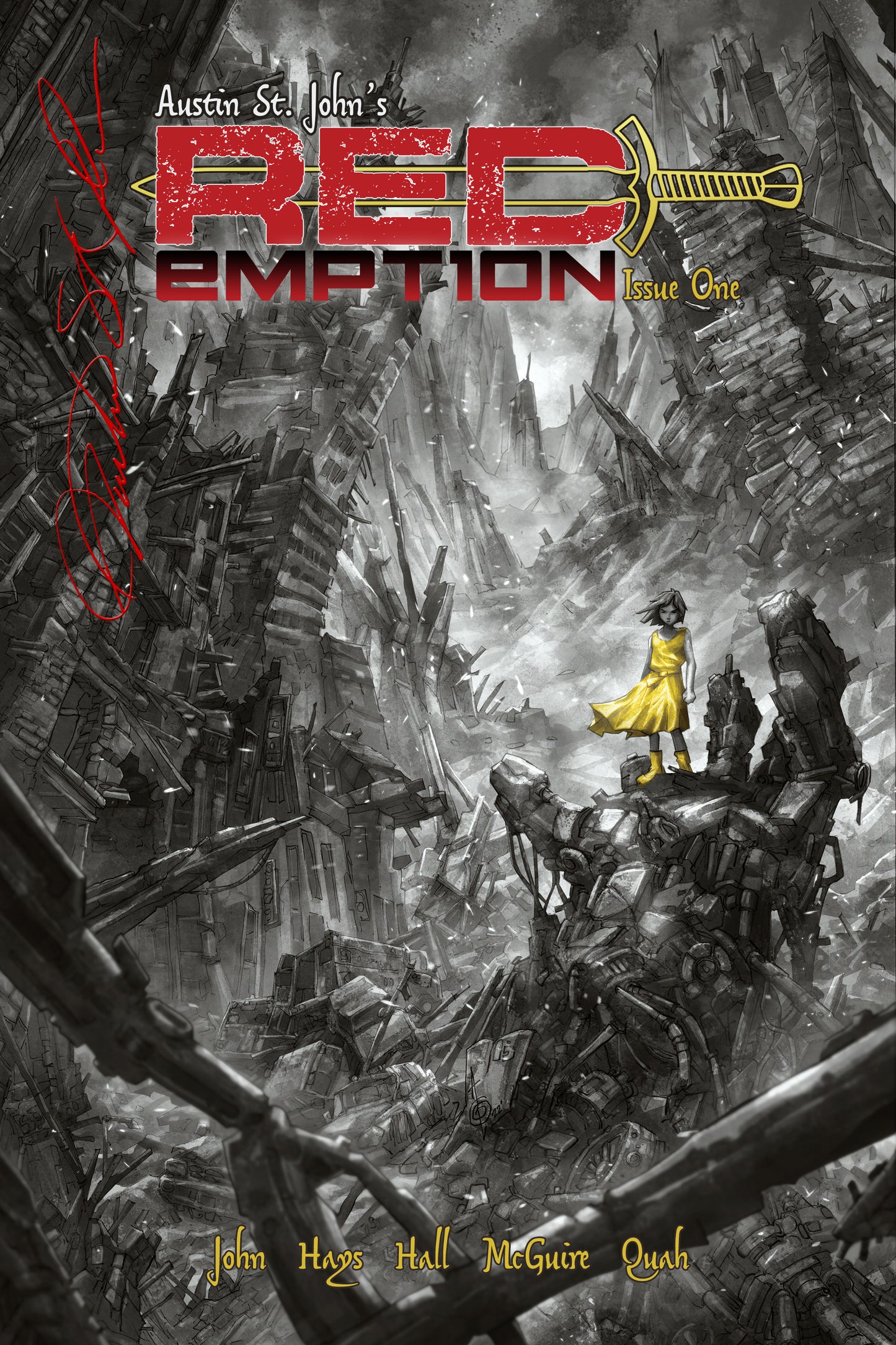 Redempt1on One: portada de Alan Quah FIRMADA por Austin St. John